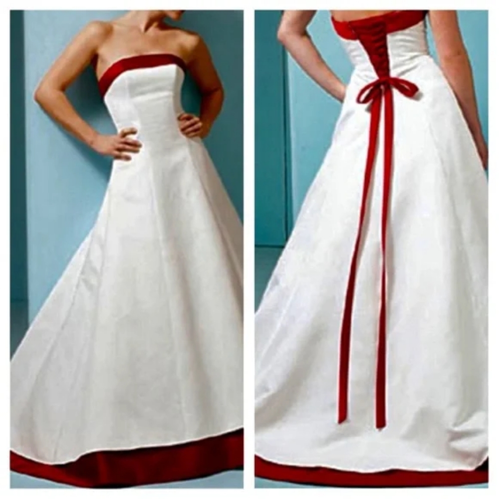 Davids Bridal Michaelangelo 9e8052 Strapless Wedding Dress 18W w/ veil
